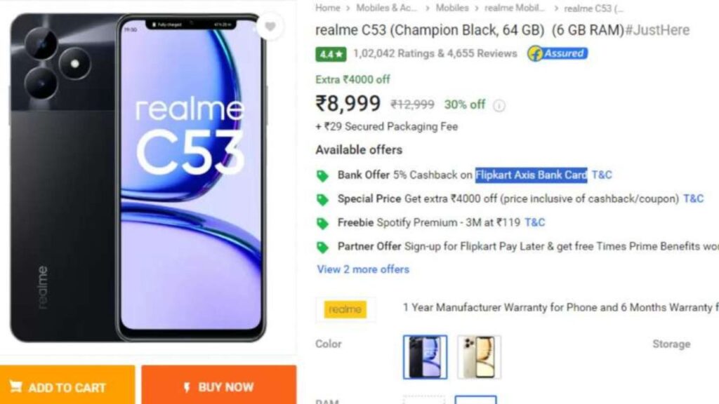 Realme C53 Flipkart Offer